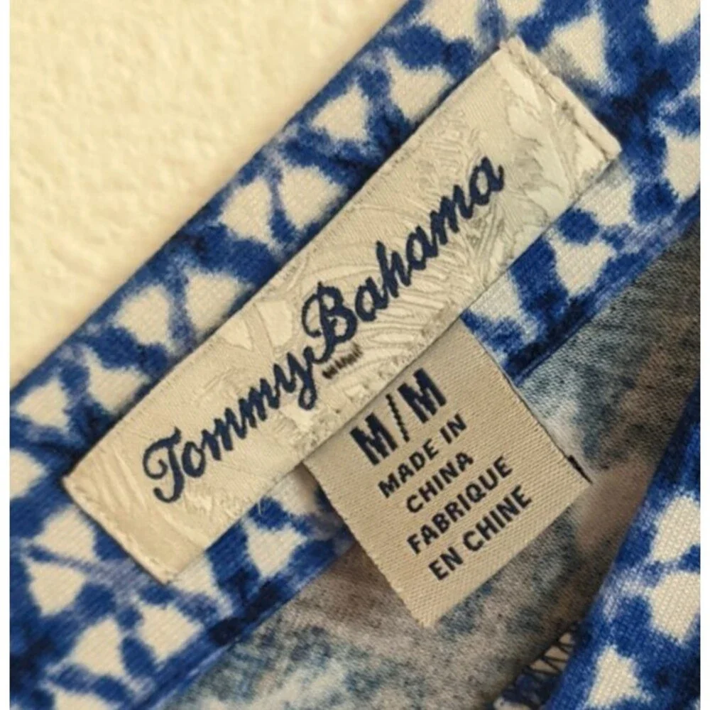 TOMMY BAHAMA Oliana Stripe Tie Dye Blue/White Viscose Spandex Shift Dress M - Picture 6 of 13